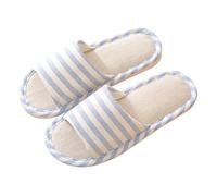Zapatillas de mujer antideslizantes silenciosas - Zapatillas de casa para mujer, punta abierta y lino, zapatillas interiores, zapatillas de paseo cómodas, zapatillas chic Slippers, Sky Blue, 36 EU