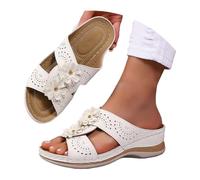 Zapatillas de mujer con suela gruesa redonda y punta hueca, cierre de clip y tacón oblicuo, caqui, 41 EU