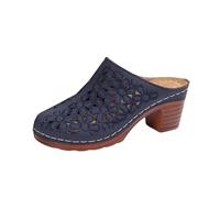 Zapatillas de mujer con tacón de cuña cerrado ahuecado transpirable sandalias de verano slip on slipper sandalias de cuña impermeables pies anchos zapatos de verano cuñas zapatos de senderismo, azul
