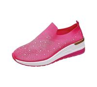 Zapatillas de mujer con tacón de cuña Slip On Orthopédico Zapatos de punto Zapatos informales Transpirables Zapatillas de correr ligeras Zapatillas deportivas antideslizantes Zapatillas de deporte