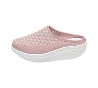 Zapatillas de mujer Confort Chic Antideslizantes sin cordones Cómodas Malla Suela Flexible Zapatillas De Plataforma Casual De Deporte Zapatos Baratos Ligeros Para Caminar Sneakers Manos Libres, rojo