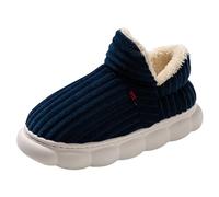 Zapatillas de mujer de moda para el invierno con suela gruesa confort cálido en estilo de par de un solo color, azul oscuro, 44 EU