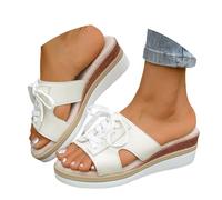 Zapatillas de mujer frente casual gran tamaño grueso parte inferior gruesa una palabra zapatillas casuales perfil zapatos mujer, Blanco, 38 EU