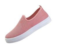 Zapatillas de mujer para aliviar el dolor con amortiguación, zapatillas de correr delanteras cerradas, elegantes, sin manos, elegantes, exquisitas, adecuadas para viajar, Rosa., 35 EU