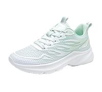 Zapatillas de mujer sin cordones para mujer, de malla de color sólido, transpirables, puntera redonda, zapatos planos de playa, Green, 4.5 UK 3X-Narrow