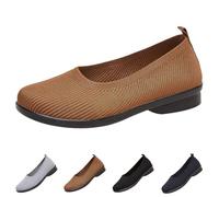 Zapatillas de mujer sin cordones, zapatos planos ligeros de tela, zapatos casuales, cómodos, transpirables, zapatos de interior, mocasines, suelas suaves, mocasines de punto, zapatos para exteriores
