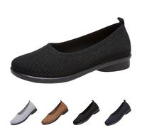 Zapatillas de mujer sin cordones, zapatos planos ligeros de tela, zapatos casuales, cómodos, transpirables, zapatos de interior, mocasines, suelas suaves, mocasines de punto, zapatos para exteriores
