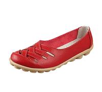 Zapatillas de mujer Slip On Women Comfort Walking Flat Loafers Casual Mocasines Driving Loafers Senderismo para Mujer, rojo, 42 EU
