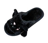 Zapatillas de mujer suela al aire libre zapatos de algodón para mujer, zapatos de casa, botas de algodón de piso de barril medio, pueden ser botas de mujer tacón con cremallera, Le Noir, 39 EU