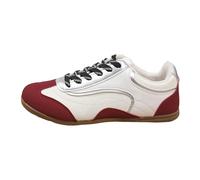 Zapatillas De Mujer Zapatos Casuales de Mujer con Punta Redonda y diseño Retro Bloques Color, Zapatillas Planas Casuales Voleibol Transpirables Zapatillas Deportivas Mujer (Red, 40)