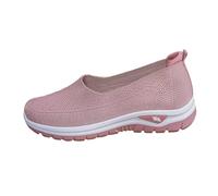 Zapatillas de ocio bajas y transpirables, tejido de malla ligera, zapatos cómodos para deslizarse dentro para el día a día, Rosa., 42 EU