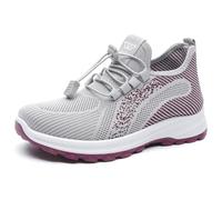 Zapatillas de ocio para mujer, zapatillas deportivas deportivas para mujer, de verano, ortopédicas, cómodas, suelas, suaves, ligeras, para caminar, informales, transpirables, para exteriores, gris, 38