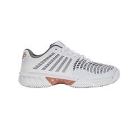 K-Swiss Zapatillas de Tenis para Mujer Express Light 3 HB, White Black Steel Gray Rose Gold, 37.5 EU