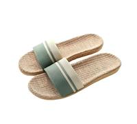 Zapatillas de paja trenzada Pantuflas De Lino Tejidas Con Paja, For Mujer, Cómodas, Suela Ligera, For Las Cuatro Estaciones, For Interiores, Suave, Antideslizantes, For Parejas(Green,42-43)