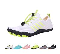 Zapatillas de pie descalzo con caja ancha para mujeres y hombres, zapatos de senderismo sin deslizamientos, deportes acuáticos, senderos, correr, cero gotas, White1, 41 EU