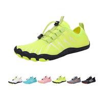 Zapatillas de pie descalzo con caja ancha para mujeres y hombres, zapatos de senderismo sin deslizamientos, deportes acuáticos, senderos, correr, cero gotas, amarillo, 44 EU