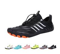 Zapatillas de pie descalzo con caja ancha para mujeres y hombres, zapatos de senderismo sin deslizamientos, deportes acuáticos, senderos, correr, cero gotas, Black2., 37 EU