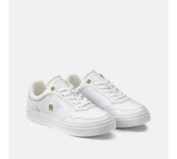 Tommy Hilfiger Essential Elevated Court Sneaker Fw0Fw07685, Parte Superior Baja Mujer, Gold (White/Gold), 40 EU