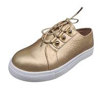 Zapatillas de piel para mujer, suela plana, zapatillas de deporte con soporte para el arco, zapatillas de caminar, suaves, ligeras, con cordones, zapatos de verano, monocolor, informales, para