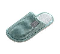 Zapatillas de piel para mujer - Zapatillas de interior para mujer, suaves, zapatos sueltos, zapatos planos, color liso, zapatillas con todo incluido, zapatillas chic y cómodas, verde, 36 EU