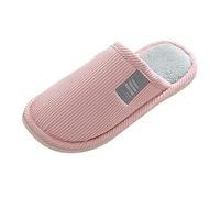 Zapatillas de piel para mujer - Zapatillas de interior para mujer, suaves, zapatos sueltos, zapatos planos, color liso, zapatillas con todo incluido, zapatillas chic y cómodas, rosa, 36 EU