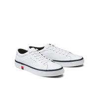 Tommy Hilfiger, Moderno Cuero Corporativo Vulc, Zapatillas Hombre, White, 43 EU