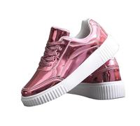 Zapatillas de plataforma para mujer, con lentejuelas, sin cordones, elegantes, de lujo, para caminar al aire libre, cómodas, transpirables, para uso diario, cómodas y cómodas, oro rosa, 38 EU