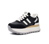 Zapatillas de Plataforma Vintage para Mujer para la Universidad: Puntera Redonda Gruesa Que Aumenta la Altura, Ligeras y cómodas para IR a Clase y Viajar.