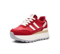 Zapatillas de Plataforma Vintage para Mujer para la Universidad: Puntera Redonda Gruesa Que Aumenta la Altura, Ligeras y cómodas para IR a Clase y Viajar.