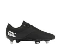Canterbury Botas de Rugby Unisex Phoenix Raze Soft Ground, Negro y Blanco, 41 EU
