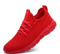 Zapatillas de Running para Hombre Casual Tenis Asfalto Zapatos Deporte Fitness Gym Correr Gimnasio Deportives Transpirables Seguridad Atlético Trekking Bambas Plataform Sneakers Rojo 39 EU
