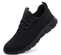 Zapatillas de Running para Hombre Casual Tenis Asfalto Zapatos Deporte Fitness Gym Correr Gimnasio Deportives Transpirables Seguridad Atlético Trekking Bambas Plataform Sneakers Negro 45 EU