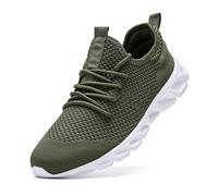 Zapatillas de Running para Hombre Casual Tenis Asfalto Zapatos Deporte Fitness Gym Correr Gimnasio Deportives Transpirables Seguridad Atlético Trekking Bambas Plataform Sneakers Verde 42 EU