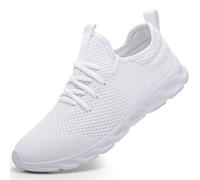 Zapatillas de Running para Hombre Casual Tenis Asfalto Zapatos Deporte Fitness Gym Correr Gimnasio Deportives Transpirables Seguridad Atlético Trekking Bambas Plataform Sneakers Blanco 40 EU