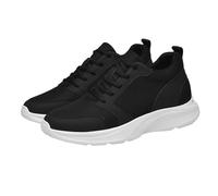 Zapatillas de running para hombre elevadoras de 10 cm, zapatillas bajas con cordones, zapatillas de cuña de malla transpirable de tenis, suela gruesa con paneles texturados para caminar deporte ligero