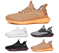 Zapatillas de Running para Hombre Mujer Casual Ligero Transpirables Zapatos para Correr Gimnasio Deportives Transpirables Atlético Zapatos Gimnasio Confort Fitness Sport Sneake G156 Golden 45