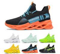 Zapatillas de Running para Hombre Mujer Casual Ligero Transpirables Zapatos para Correr Gimnasio Deportives Transpirables Atlético Zapatos Gimnasio Confort Fitness Sport Sneake G133 Black Orange 38
