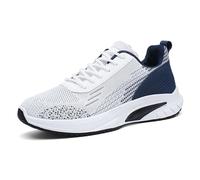 Zapatillas de Running Transpirables para Hombre Ideales para Entrenamientos y Uso Diario con Malla Resistente y Antideslizante Ligeras y cómodas para Caminar Gimnasio y Vida (White, 40) #111