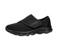 Zapatillas de salud para hombre, zapatos para diabéticos extraanchos, zapatos deportivos informales, sin cordones, para pies anchos hinchados, zapatillas ligeras y transpirables, Negro , 40 EU