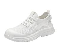 Zapatillas de seguridad para hombre y mujer, ligeras, con puntera de acero, antideslizantes, para el trabajo, caminar, cómodas, ortopédicas, para correr, con soporte de arco, estilo casual para