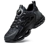 Zapatillas de seguridad para hombre y mujer, puntera de acero, zapatillas de trabajo, con cojín de aire, transpirables, ligeras, zapatos de seguridad a prueba de pinchazos, puntera de acero, cordones