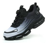Zapatillas de seguridad para hombre y mujer, puntera de acero, zapatillas de trabajo, con cojín de aire, transpirables, ligeras, zapatos de seguridad a prueba de pinchazos, puntera de acero, cordones