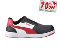 Zapatillas De Seguridad Puma Frontcourt De Cuero Bajas Para Hombre Negras