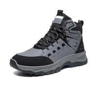 Zapatillas de senderismo Hombre Montantes, Botín ortopédico de Trek Outdoor, Zapatillas con Cordones, Sneakers Punta Reforzada, Botines Workwear de Cuero, Suela Gruesa Cranteada - Caminar, Camping