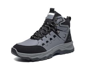 Zapatillas de senderismo Hombre Montantes, Botín ortopédico de Trek Outdoor, Zapatillas con Cordones, Sneakers Punta Reforzada, Botines Workwear de Cuero, Suela Gruesa Cranteada - Caminar, Camping