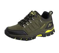 Zapatillas de senderismo para hombre, antideslizantes, de malla, transpirables, para deporte, para exteriores, para fitness, caminar con cordones, para el tiempo libre, para correr, amarillo, 39 EU