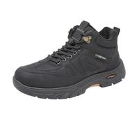 Zapatillas de senderismo para hombre, antideslizantes, ligeras, para caminar al aire libre, escalada, deportes, zapatillas estables y acolchadas para mochileros, botas de camping, Black, 39 2/3 EU