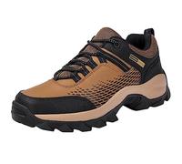 Zapatillas de senderismo para hombre, con cordones, antideslizantes, transpirables, para deportes al aire libre, montañismo, senderismo, botas estables y acolchadas, Brown, 40 2/3 EU