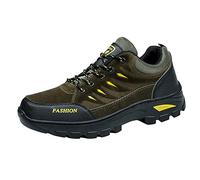 Zapatillas de senderismo para hombre, con cordones, ligeras, antideslizantes, para deportes al aire libre, montañismo, senderismo, a la moda, estables y acolchadas, botas de camping, Green, 38 2/3 EU