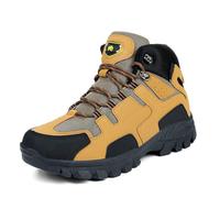 Zapatillas de senderismo para hombre de gran tamaño, botín ortopédico de Trek Outdoor, zapatillas de piel y malla transpirable, botas altas con cordones, sneakers punta reforzada, suela gruesa
